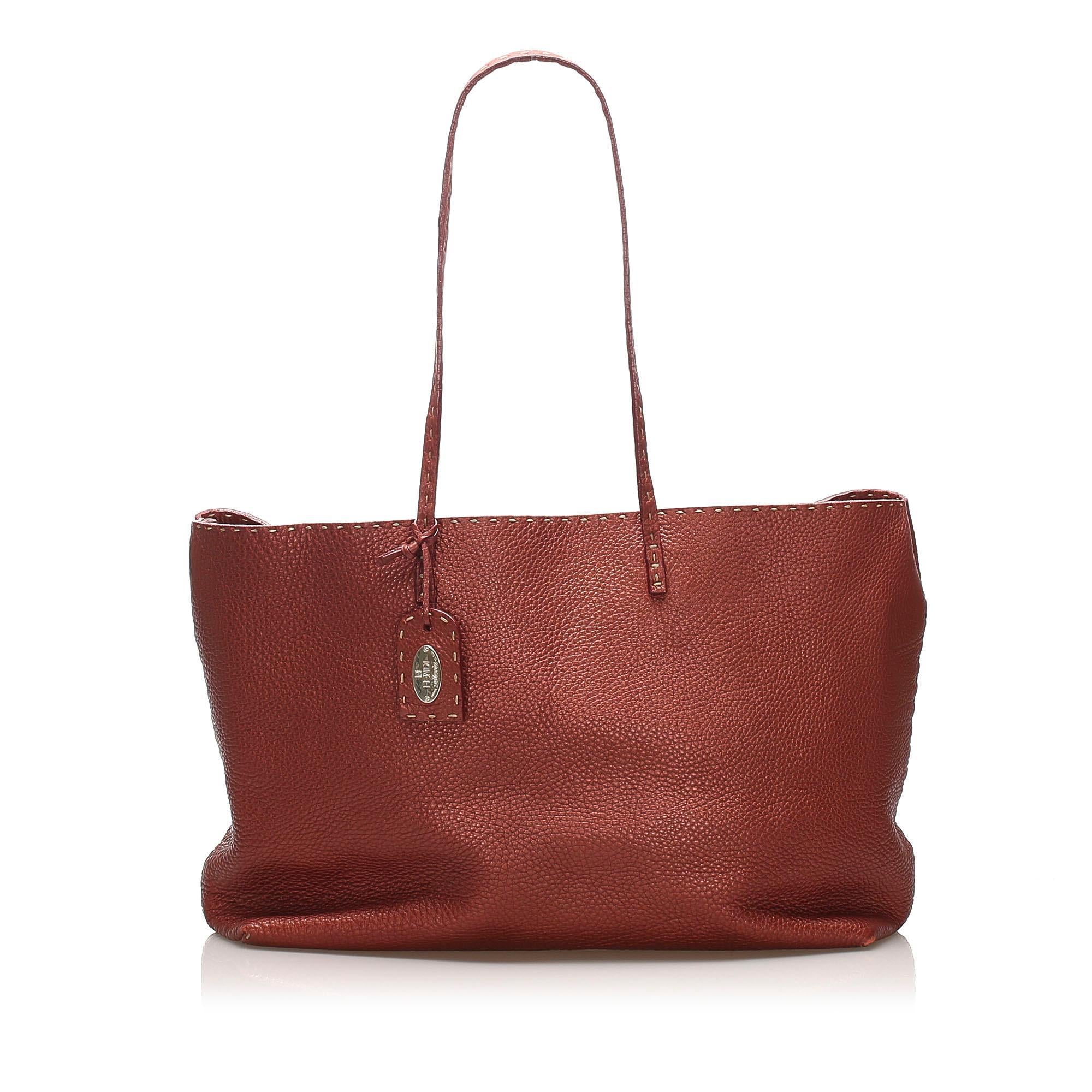 Fendi Selleria Leather Tote Bag (SHG-12671)