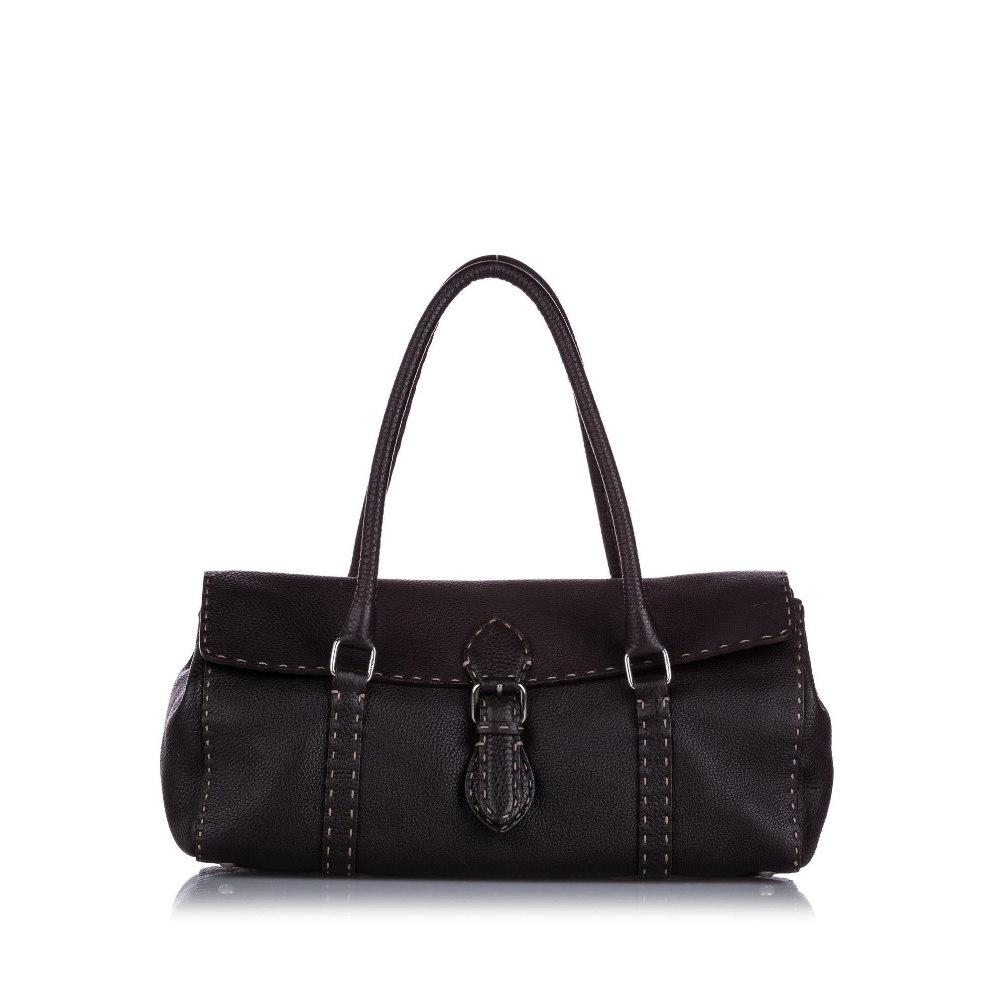 Fendi Selleria Linda Leather Shoulder Bag (SHG-12306)