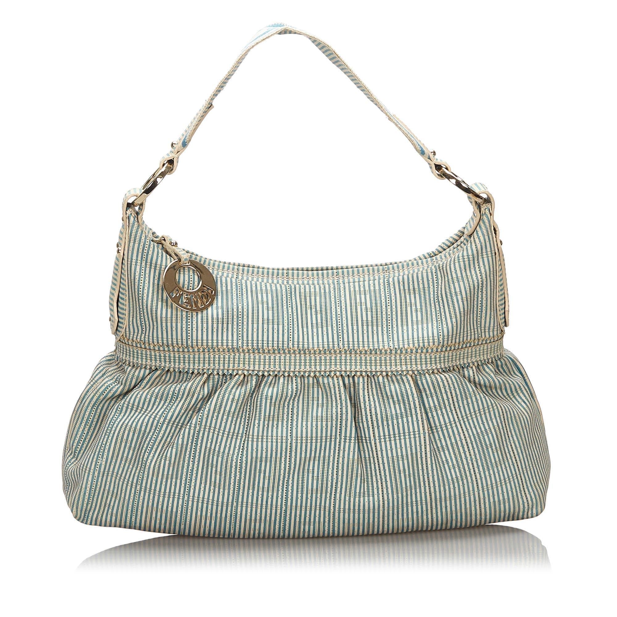 Fendi Leather Striped Chef Shoulder Bag (SHG-10053)