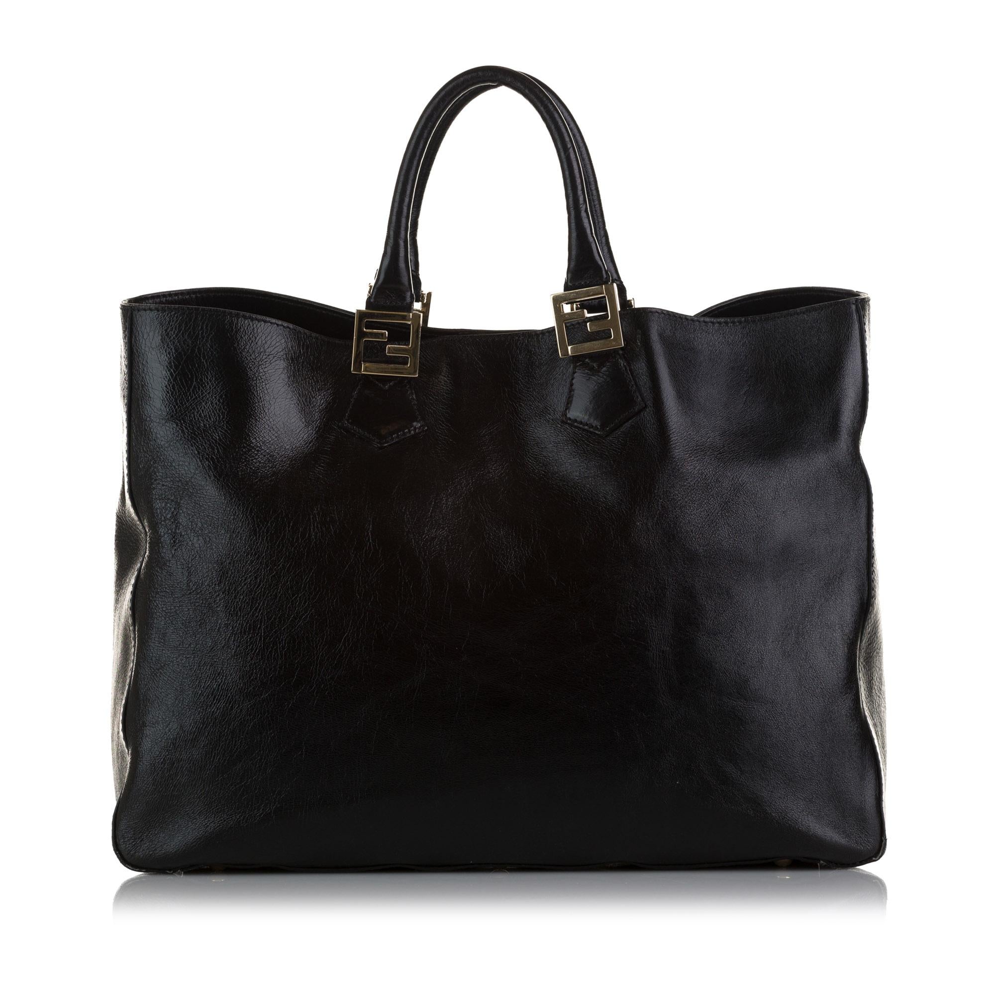 Fendi Twins Leather Tote Bag