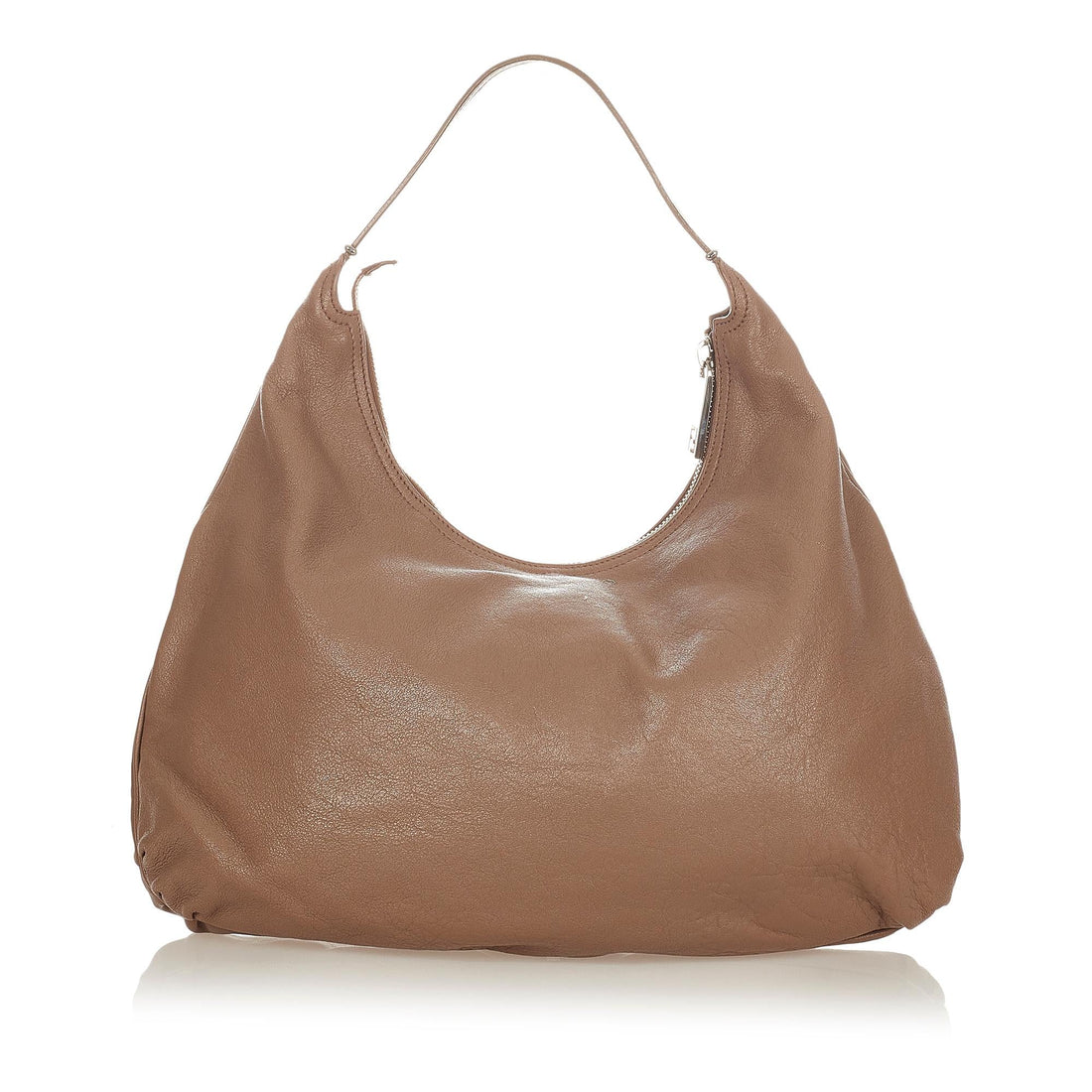 Fendi Unzipped Leather Shoulder Bag (SHG-25226)