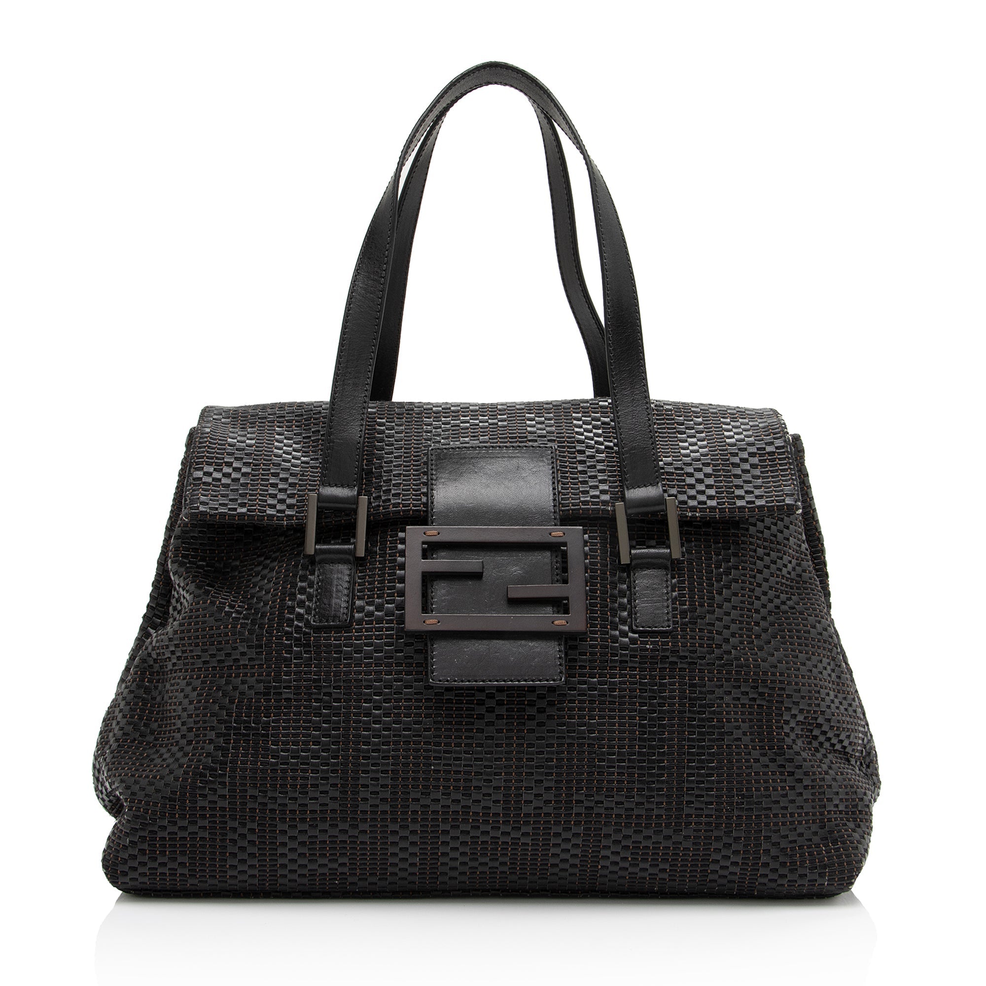 Fendi Woven Zucca Leather Forever Large Shoulder Bag