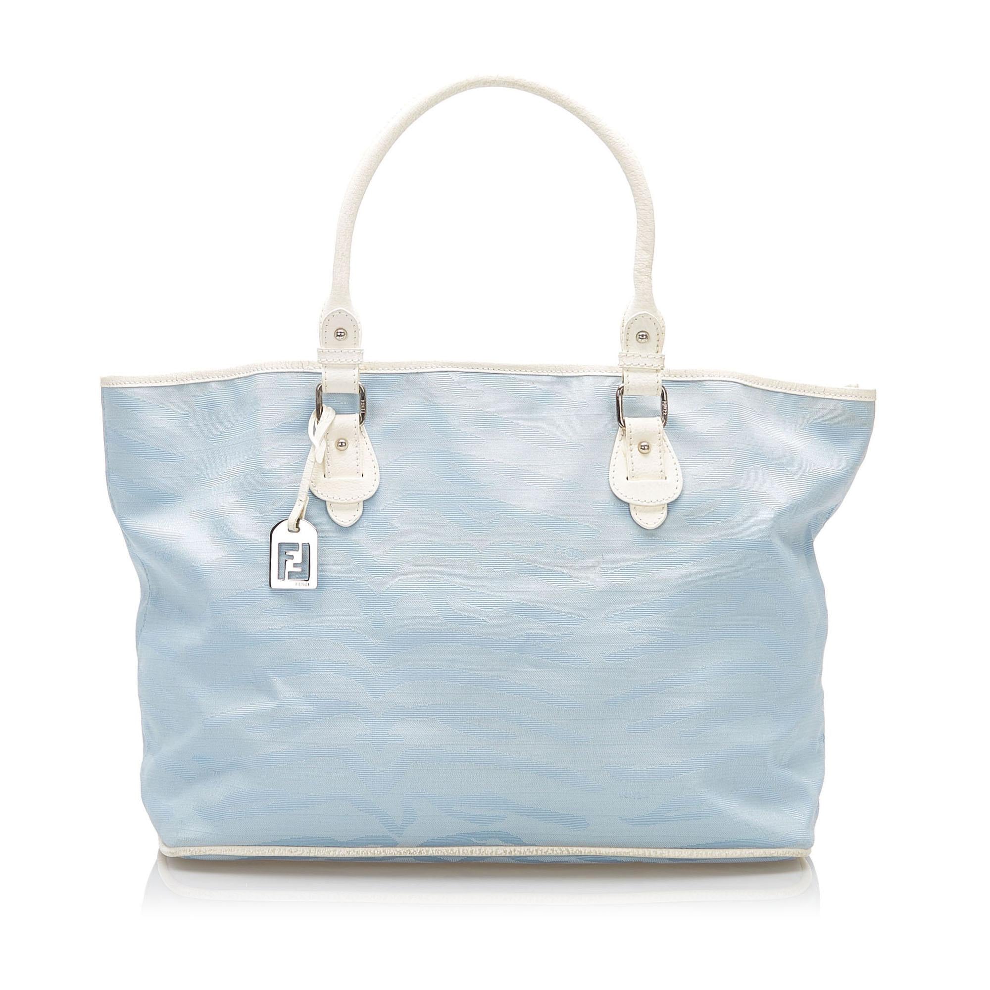 Fendi Zebra Print Canvas Tote Bag