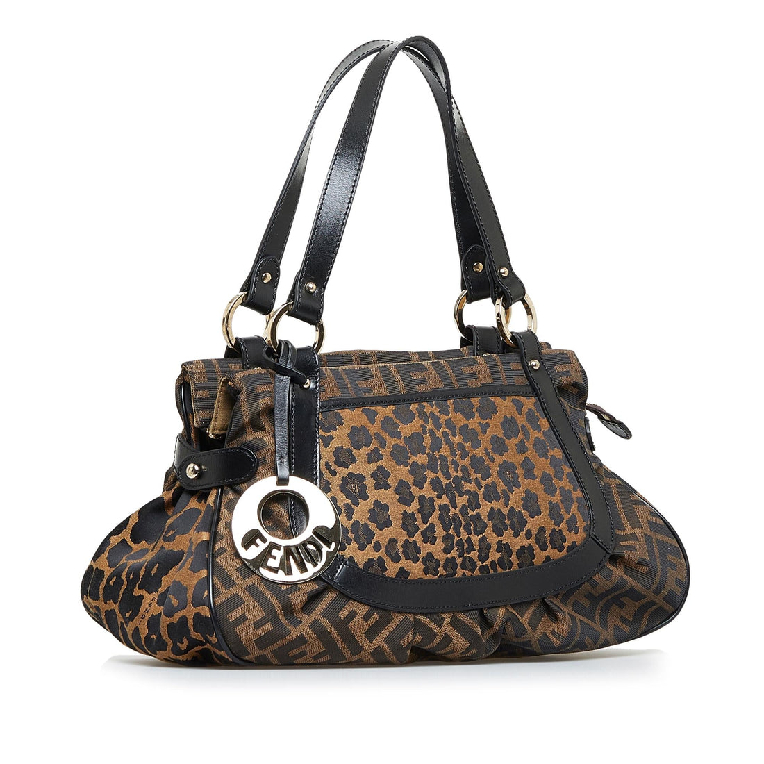 Fendi Zucca Chef Leopard Shoulder Bag