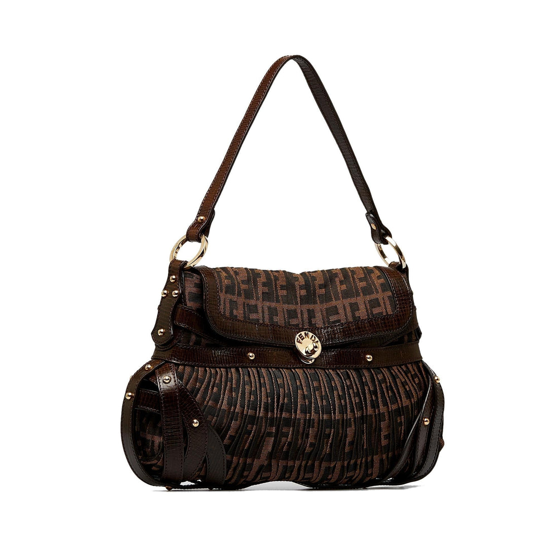 Fendi Zucca Chef Pleated Shoulder Bag