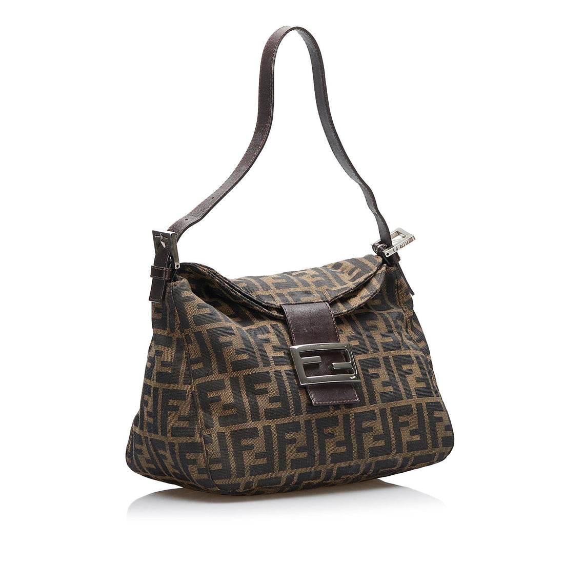 Fendi Zucca Double Flap Shoulder Bag