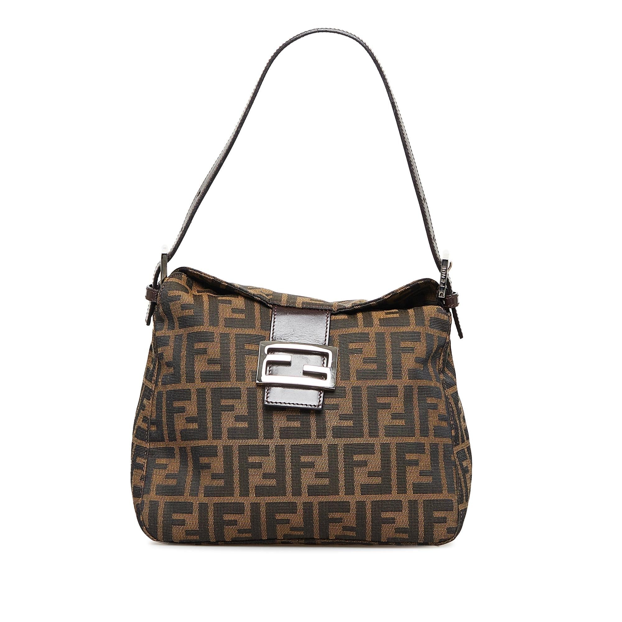 Fendi Zucca Double Flap Shoulder Bag