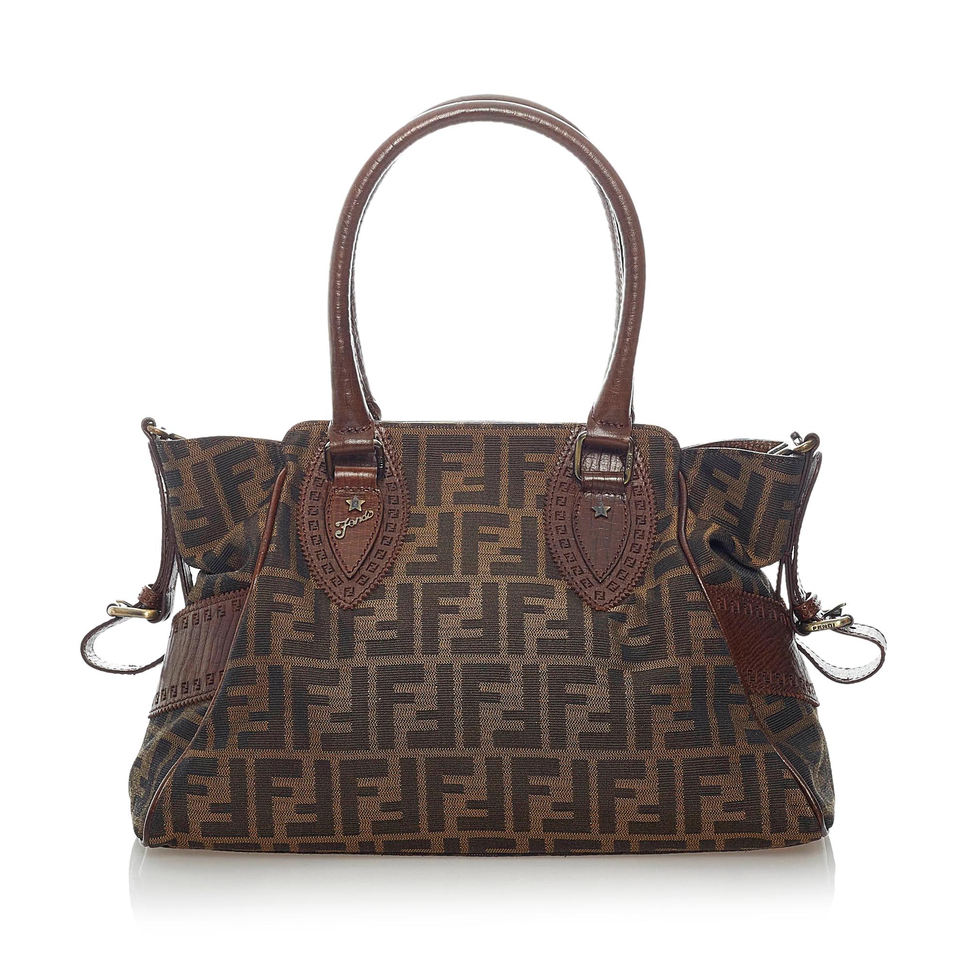 Fendi Zucca Etniko Canvas Shoulder Bag