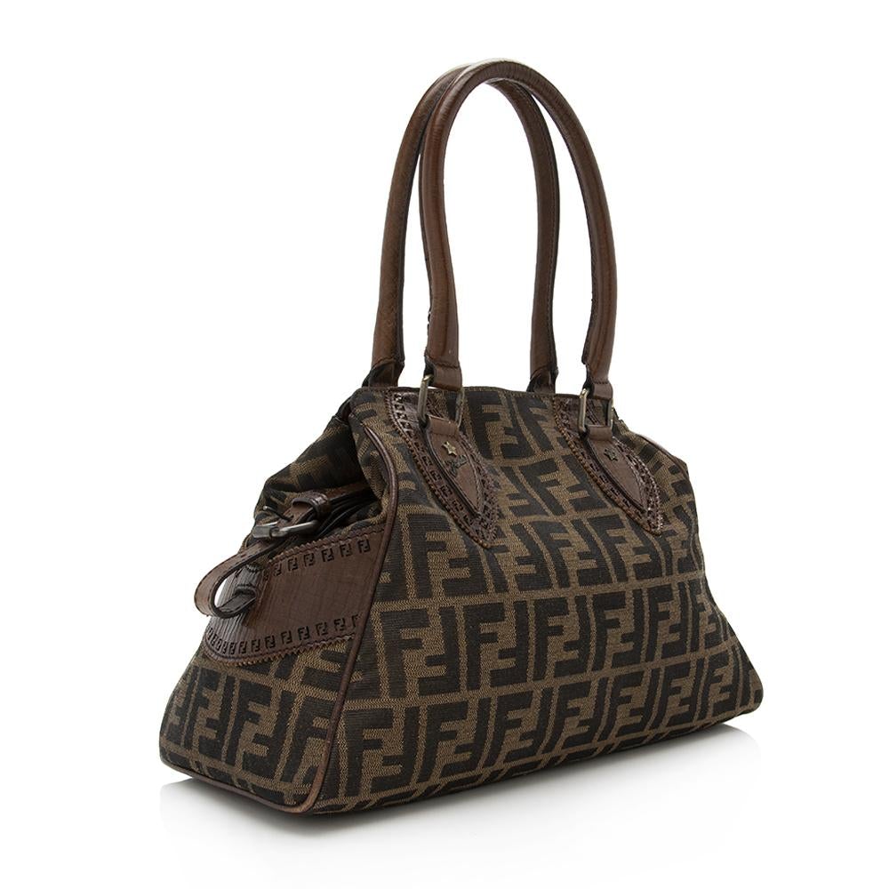 Fendi Zucca Leather Du Jour Small Tote (SHF-13357)