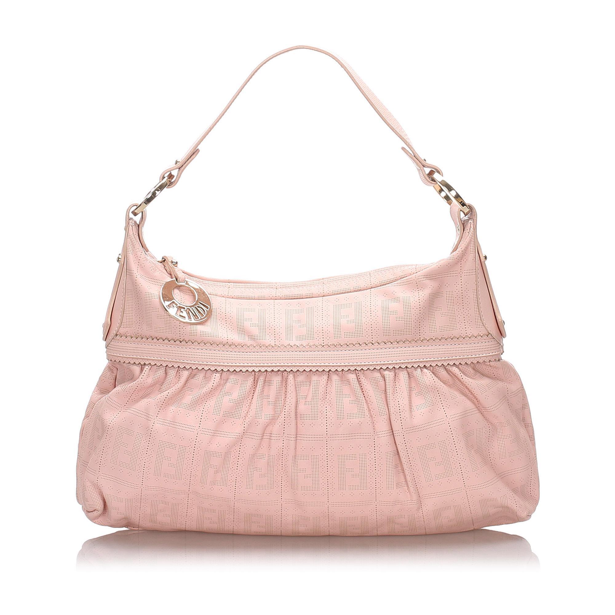 Fendi Zucca Perforated Leather Chef Shoulder Bag (SHG-12509)