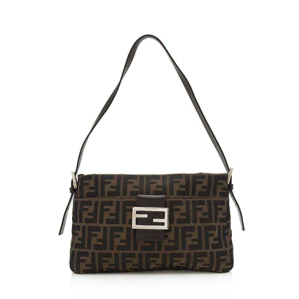 Fendi Zucca Top Zip Baguette Shoulder Bag (SHF-12749)