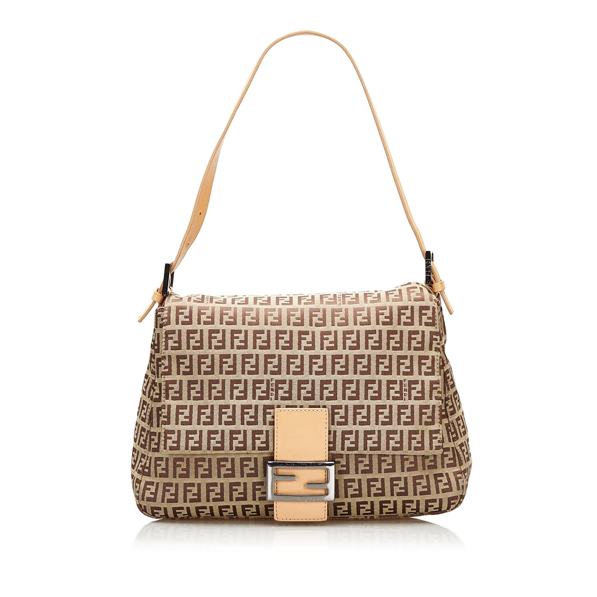 Fendi Zucchino Canvas Mamma Forever Shoulder Bag