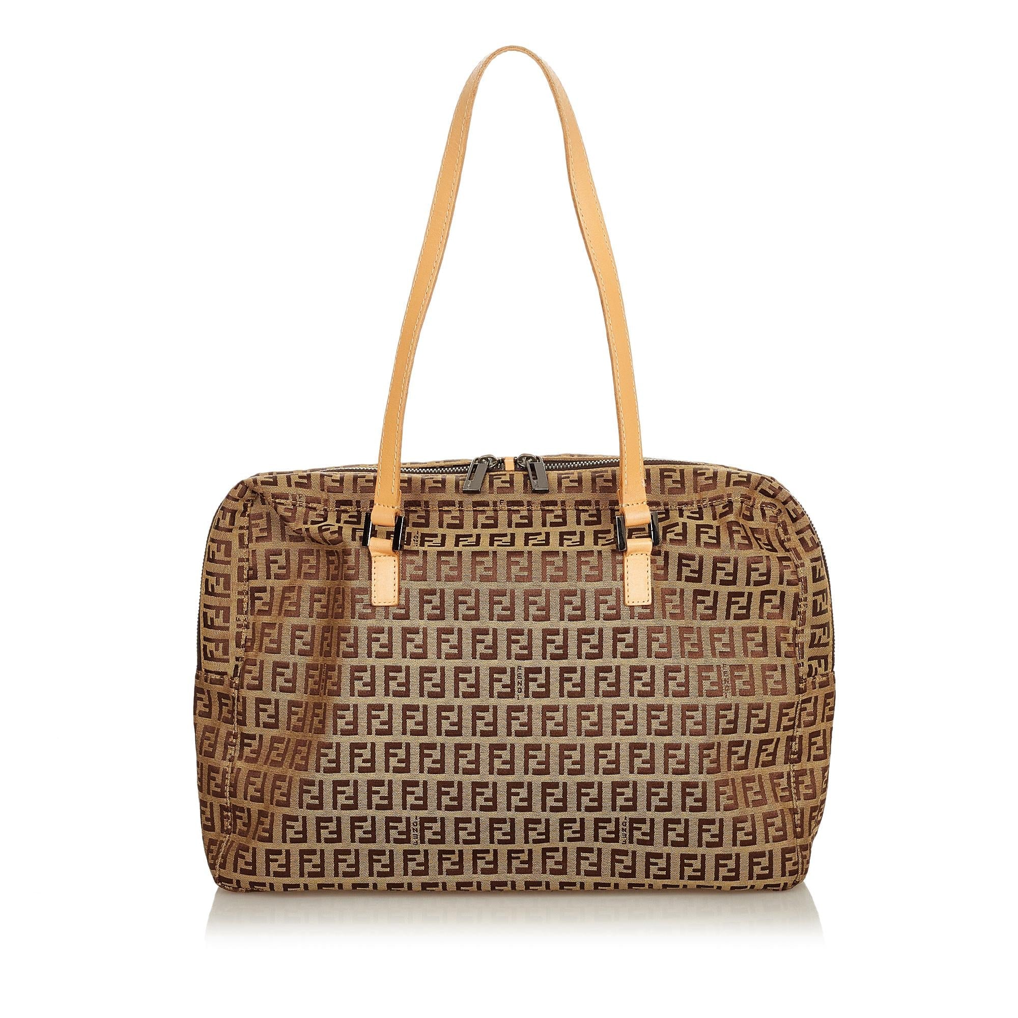 Fendi Zucchino Canvas Shoulder Bag