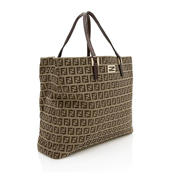 Fendi Zucchino Logo Tote
