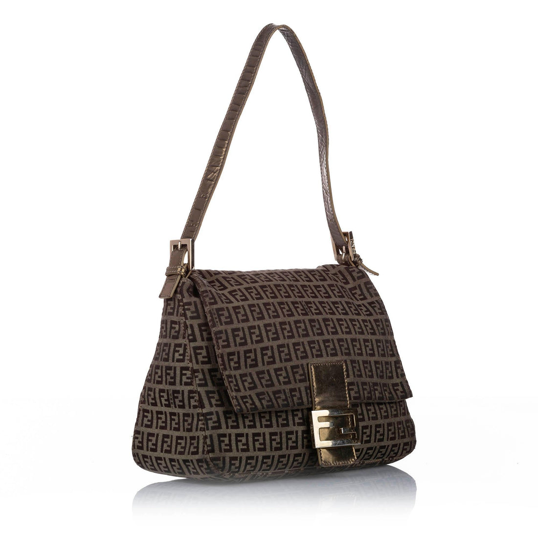 Fendi Zucchino Mamma Forever Canvas Shoulder Bag (SHG-16069)