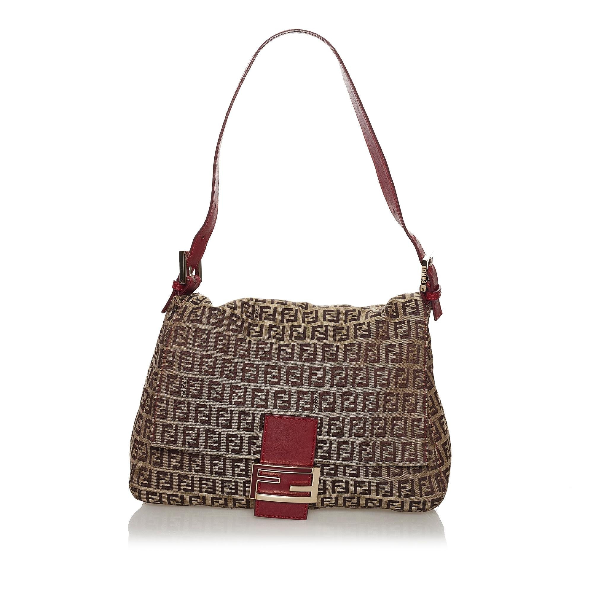 Fendi Zucchino Mamma Forever Canvas Shoulder Bag