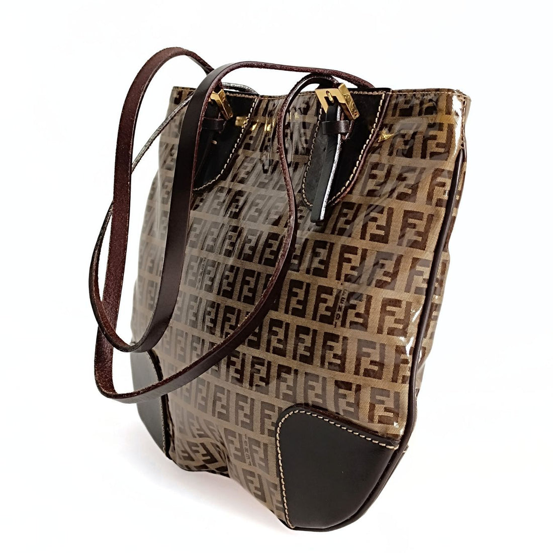 FENDI Zucchino shoulder tote bag in coated canvas