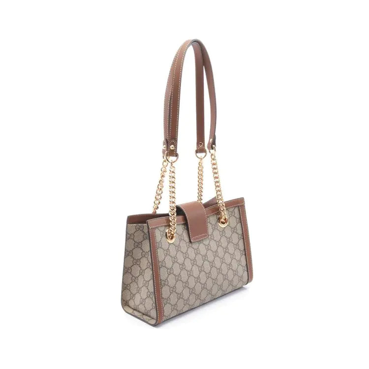 GUCCI Padlock Chain Shoulder Bag, Canvas Coated, Small