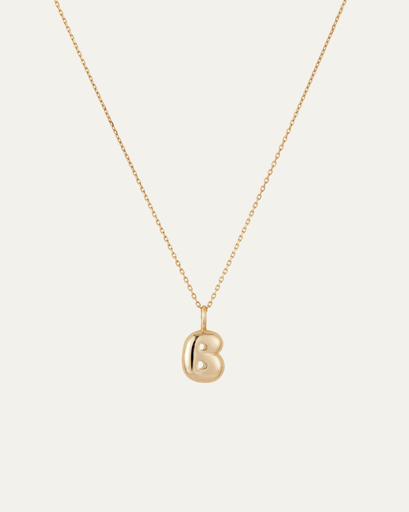 14K Gold Bubble Letter Necklace - B