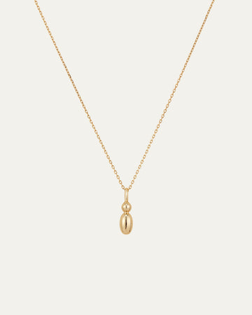 14K Gold Bubble Letter Necklace - I