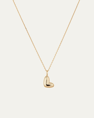 14K Gold Bubble Letter Necklace - L