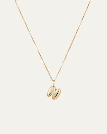 14K Gold Bubble Letter Necklace - N