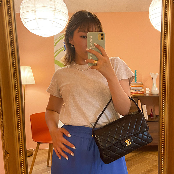 Chanel Around 1997 Made Double Face Classic Flap Handbag Black