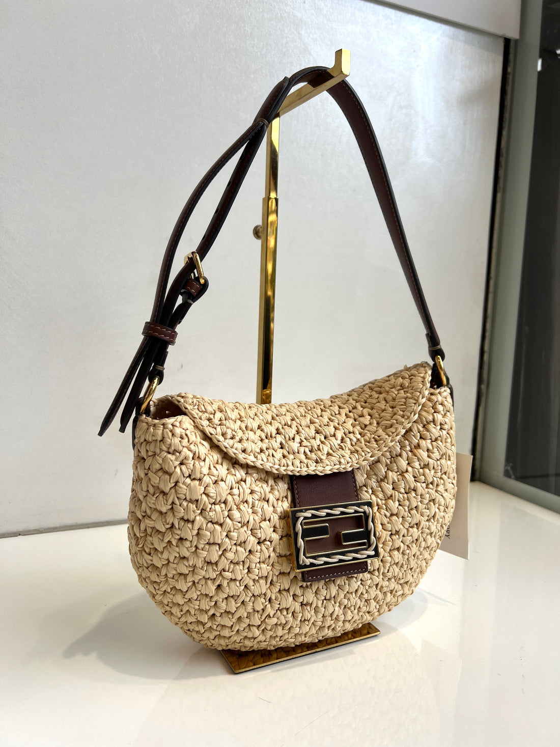Raffia shoulder bag