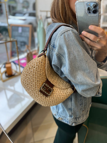 Raffia shoulder bag