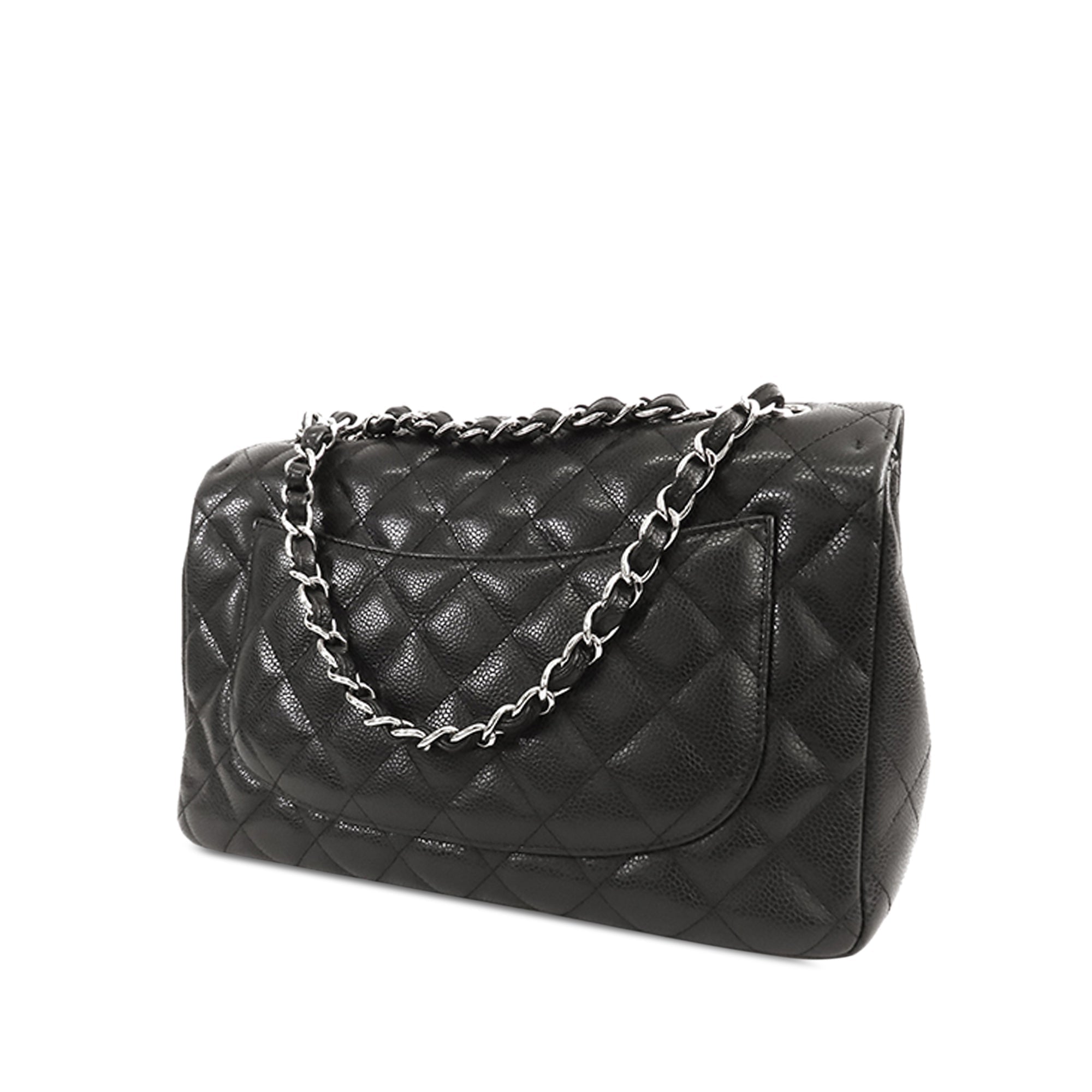 Chanel Jumbo Classic Caviar Single Flap Shoulder Bag