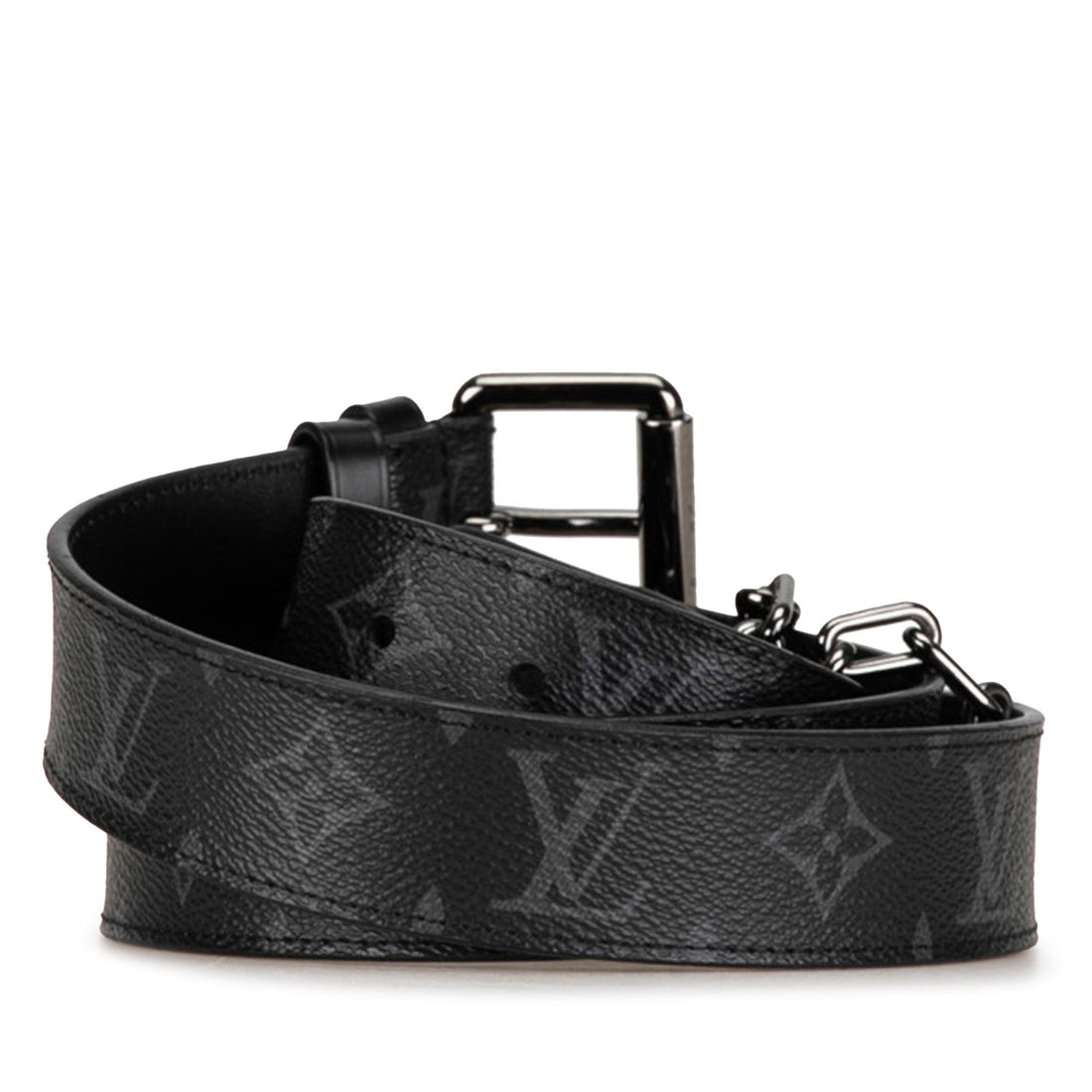 Black Louis Vuitton Monogram Eclipse Reversible Belt