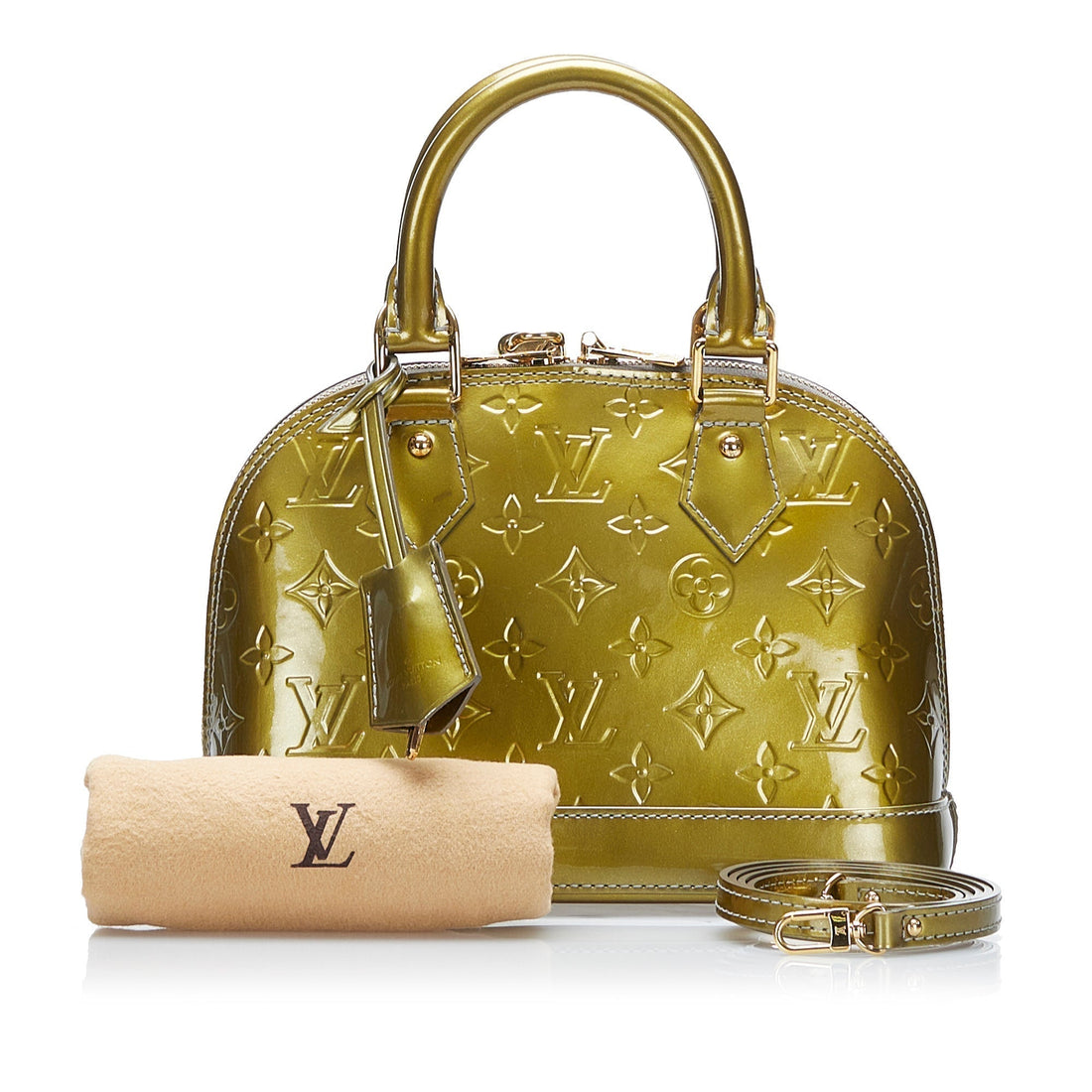 LOUIS VUITTON Monogram Vernis Alma BB Gold