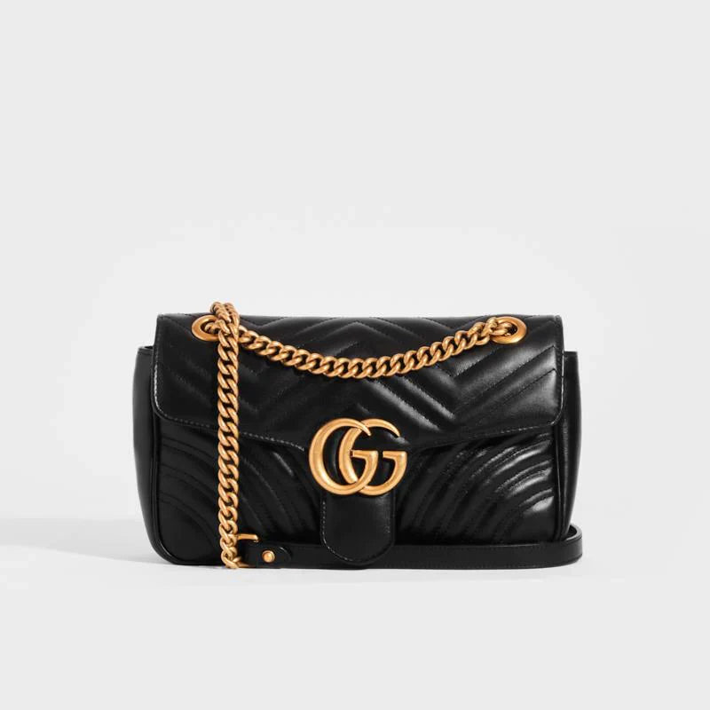 GUCCI GG Marmont Small Matelass� Shoulder Bag in Black