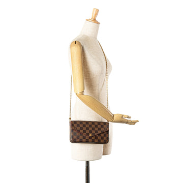 Brown Louis Vuitton Damier Ebene Pochette Felicie Crossbody Bag