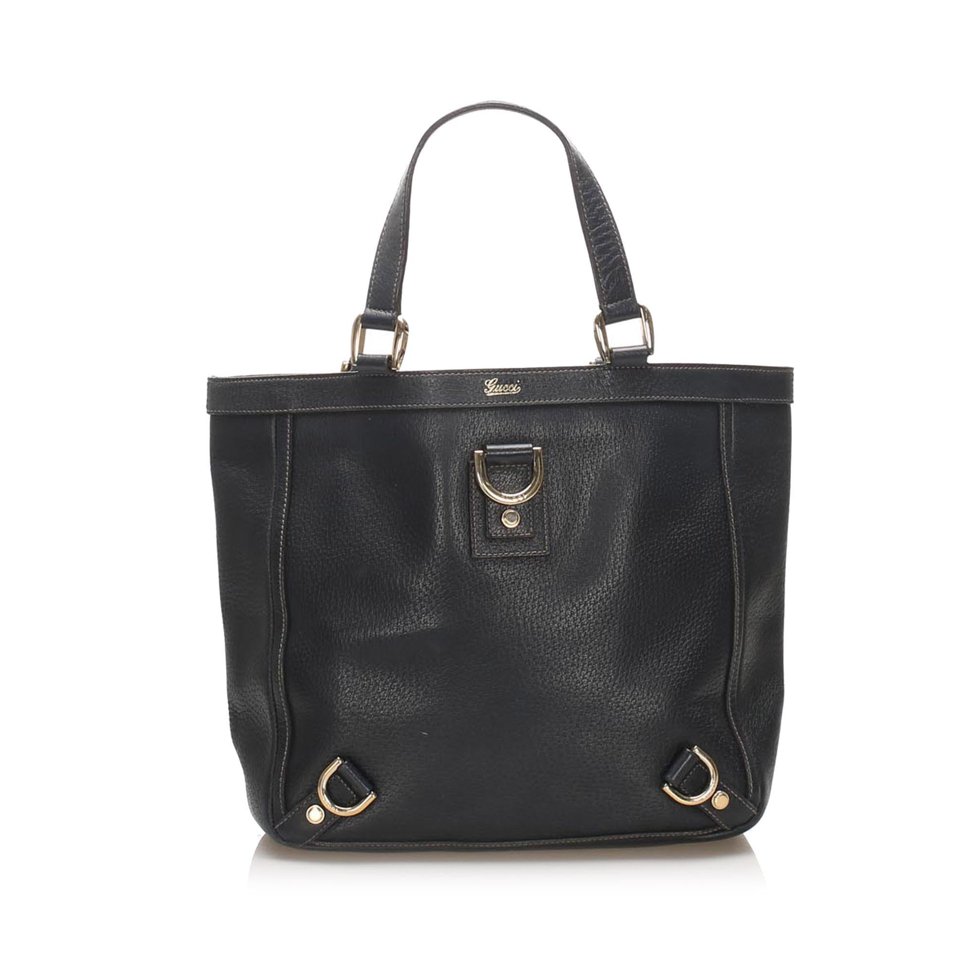 Gucci Abbey-D Ring Leather Tote Bag (SHG-14510)