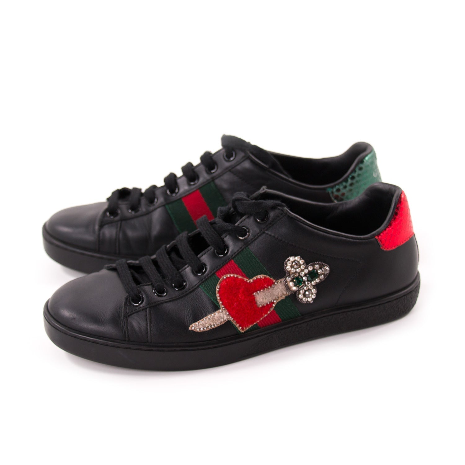 Gucci Ace Leather Embroidered Sneaker