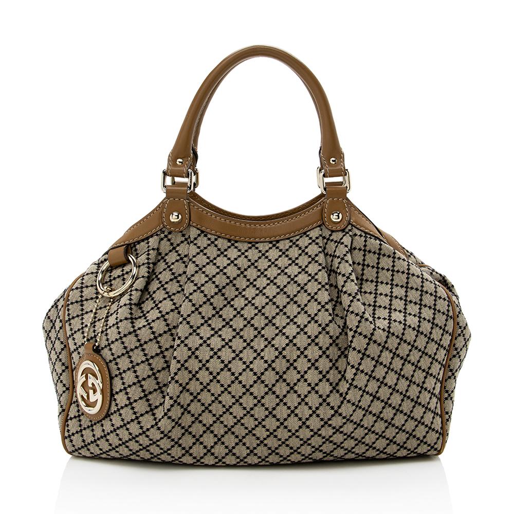 Gucci Diamante Canvas Sukey Medium Tote (SHF-17757)