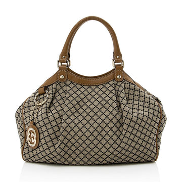 Gucci Diamante Canvas Sukey Medium Tote (SHF-17757)