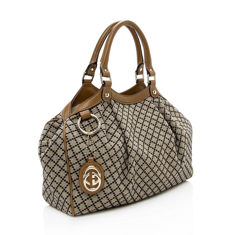 Gucci Diamante Canvas Sukey Medium Tote (SHF-17757)