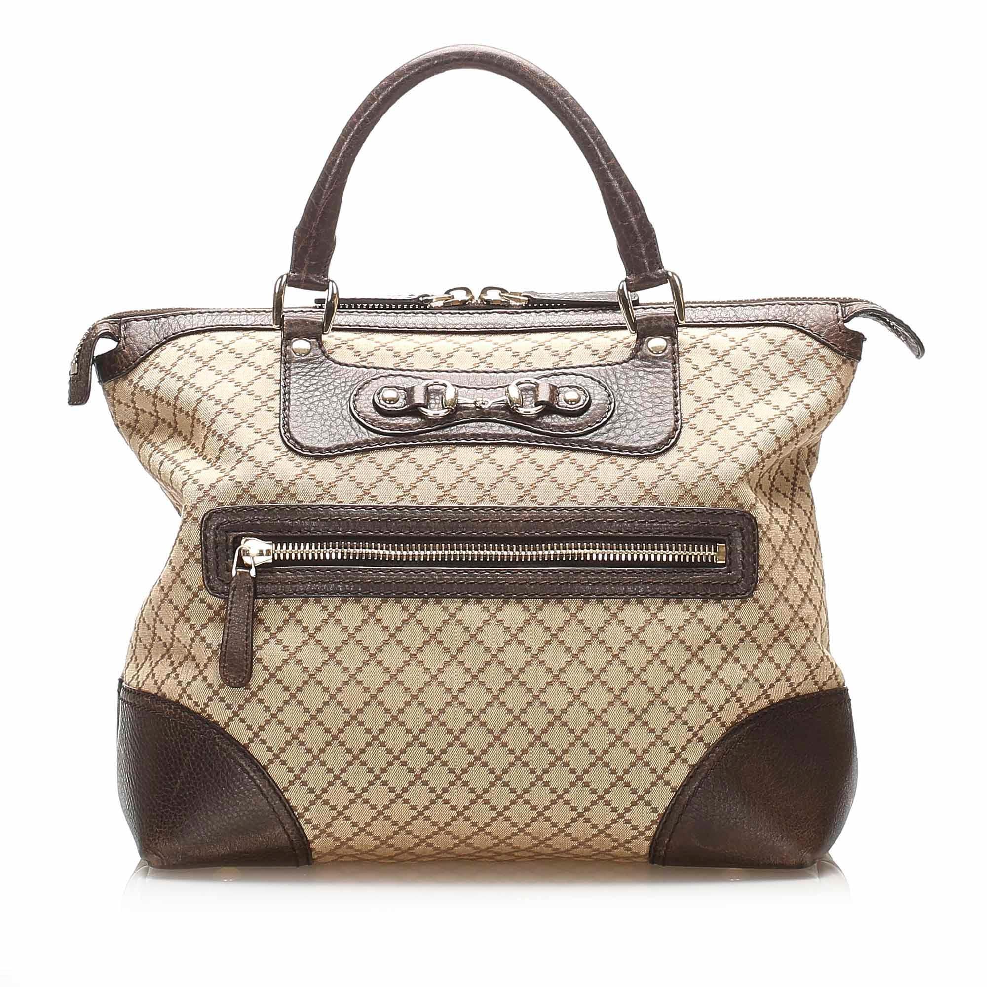 Gucci Diamante Horsebit Catherine Canvas Tote Bag (SHG-15625)
