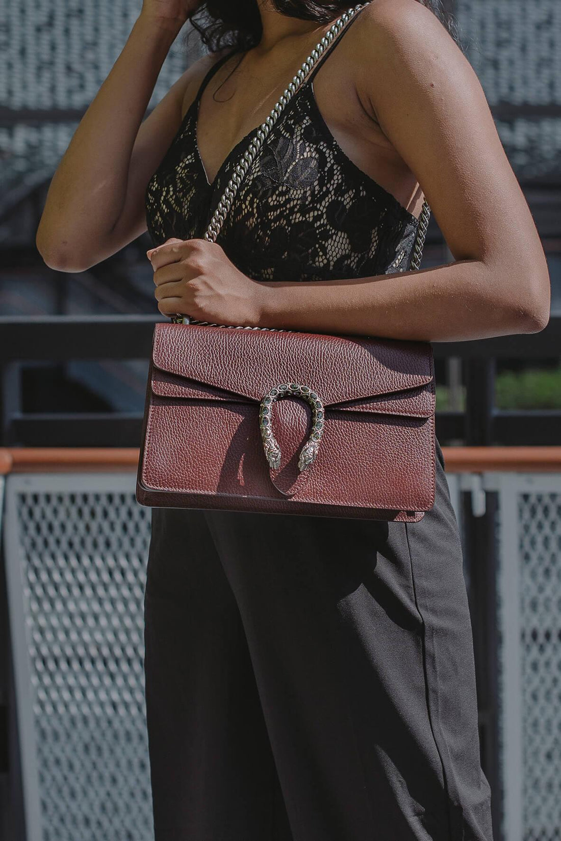 Dionysus Small Shoulder Bag Burgundy