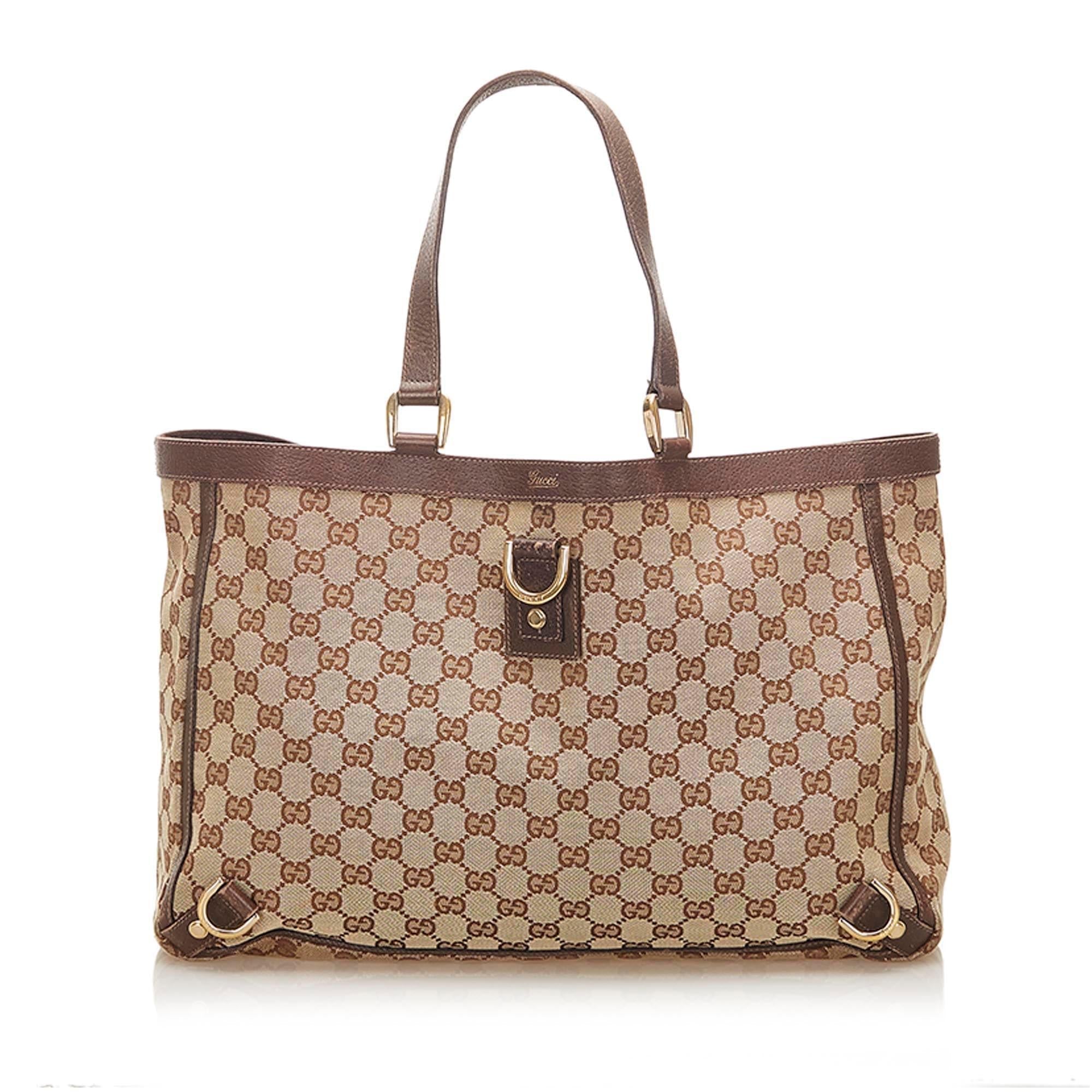 Gucci GG Canvas Abbey D- Ring Tote Bag (SHG-18455)