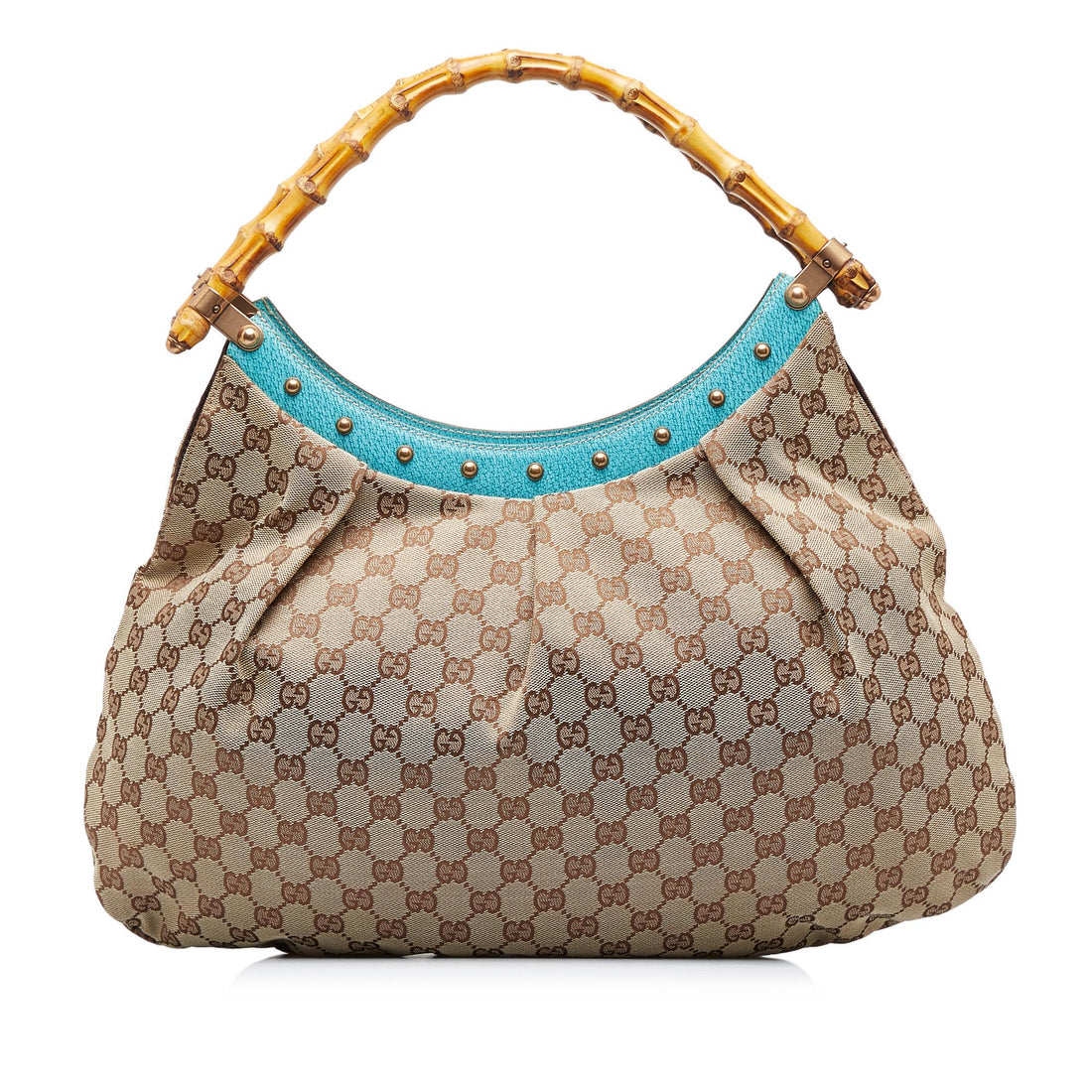 Gucci GG Canvas Bamboo Studded Handbag (SHG-ZJWXNq)
