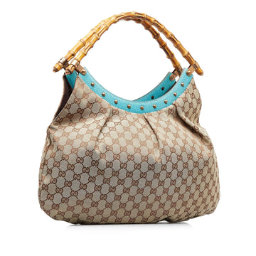 Gucci GG Canvas Bamboo Studded Handbag (SHG-ZJWXNq)