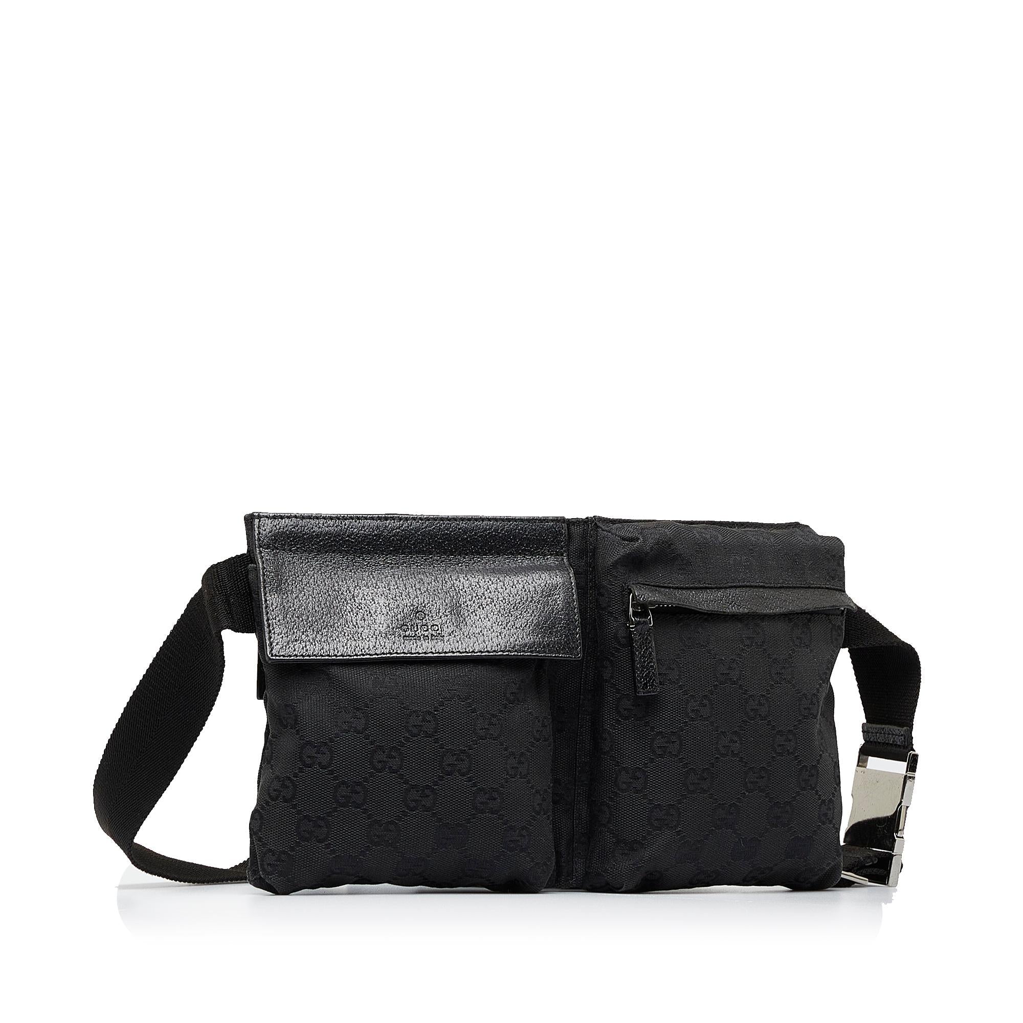 Gucci GG Canvas Double Pocket Belt Bag (SHG-330faY)