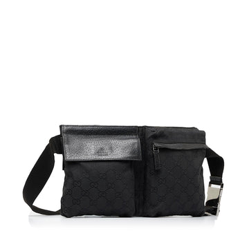 Gucci GG Canvas Double Pocket Belt Bag (SHG-330faY)