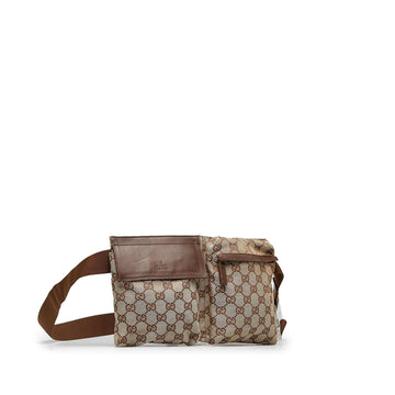Gucci GG Canvas Double Pocket Belt Bag (SHG-SGCRHa)