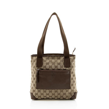Gucci GG Canvas Front Pocket Small Tote (SHF-13458)