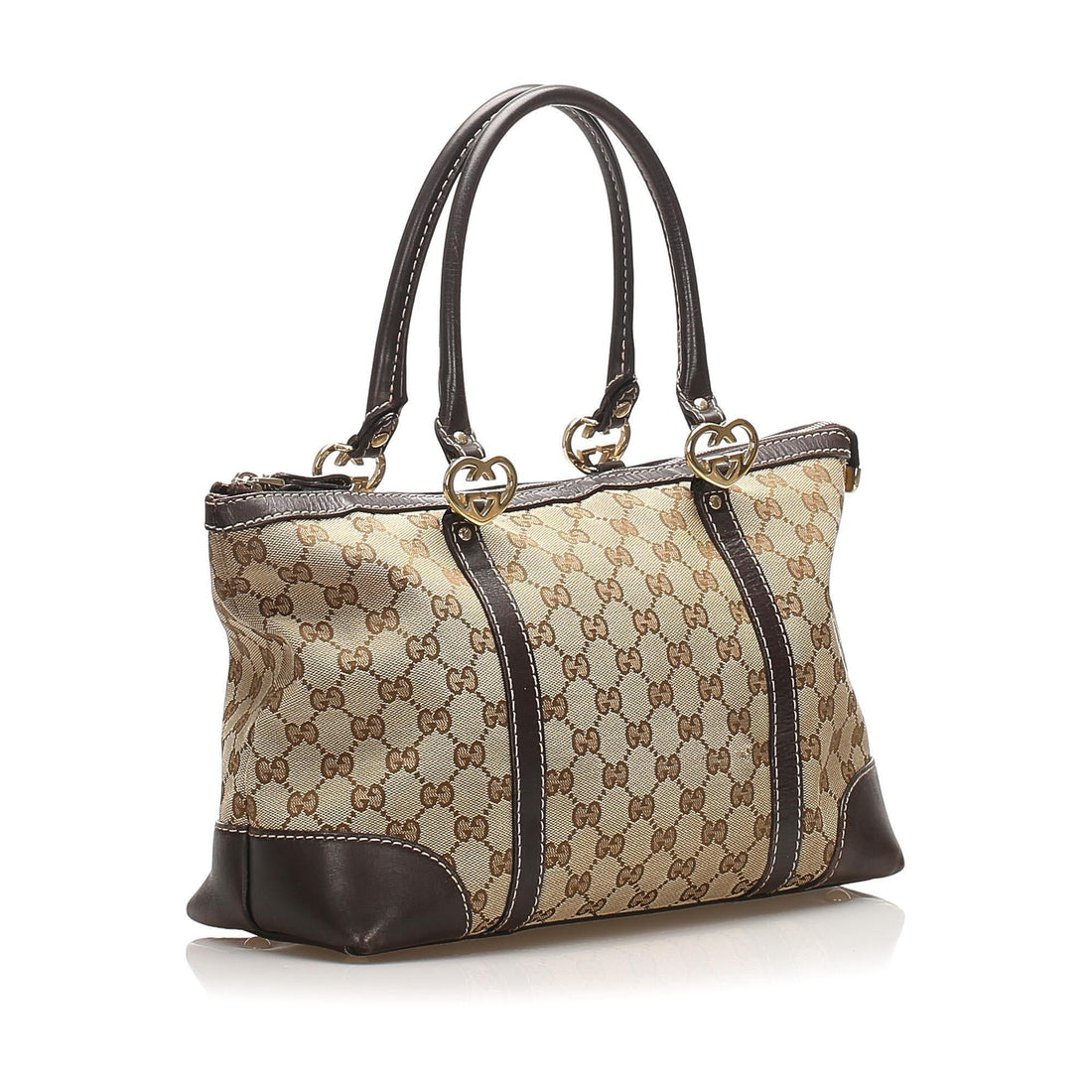 Gucci GG Canvas Heart Bit Tote Bag (SHG-13909)