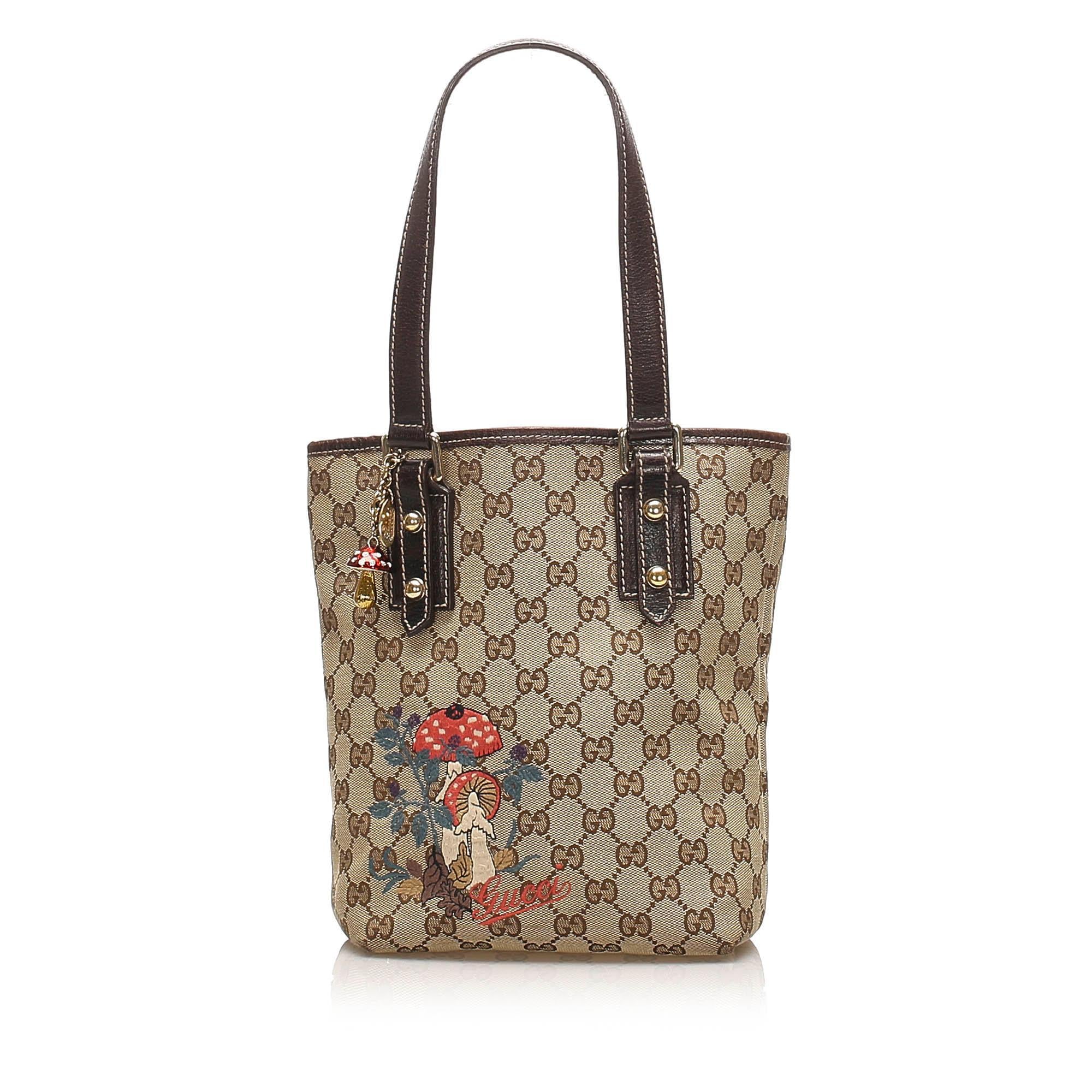 Gucci GG Canvas Mushrooms Tote Bag (SHG-13922)
